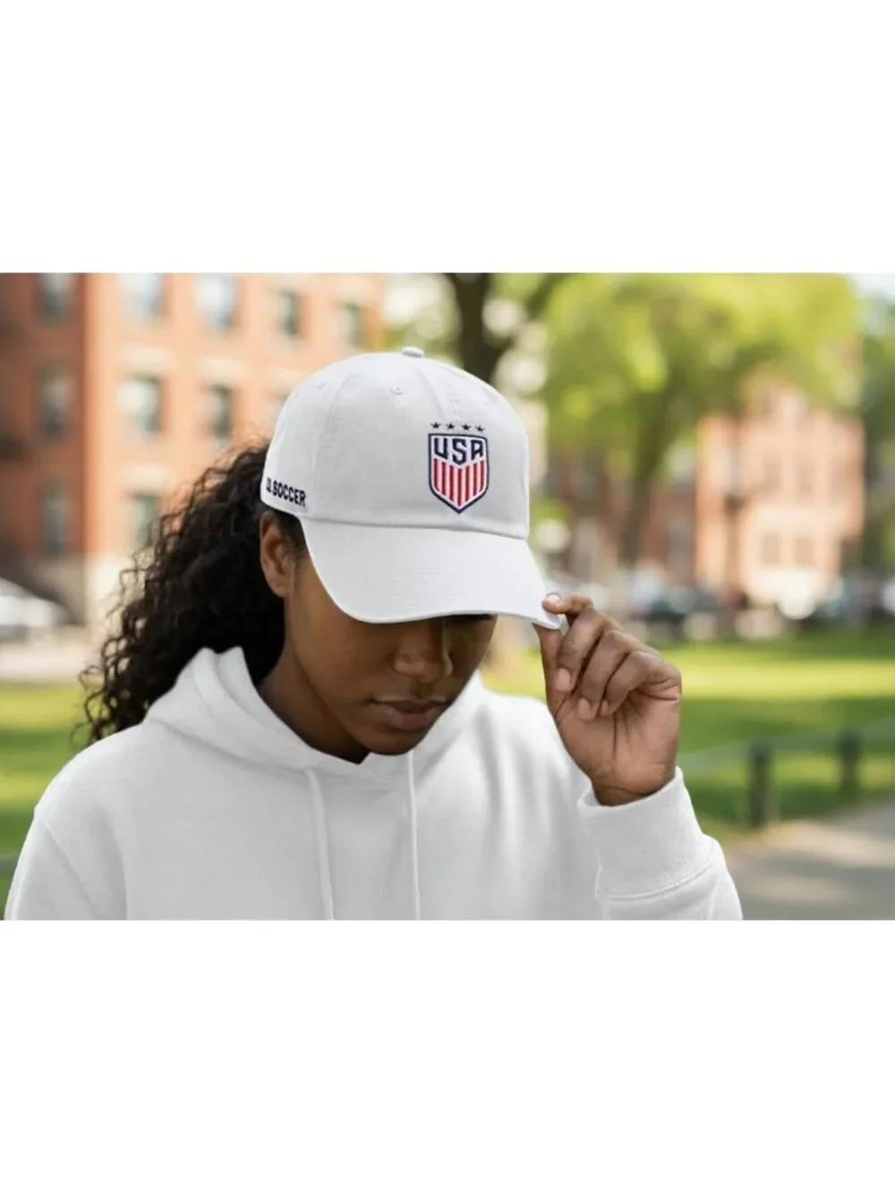 Embroidered Women's Soccer Baseball Hat | USWNT Snapback Cap, Stars & Stripes